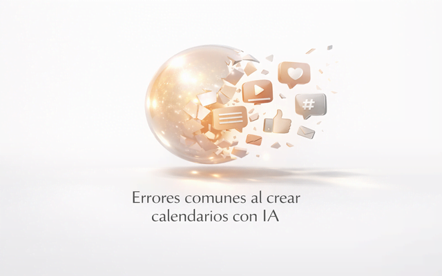 Portada minimalista con el texto 'Errores comunes al crear calendarios con IA'