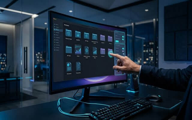 Panel de control con gestión de archivos locales y permisos de seguridad.